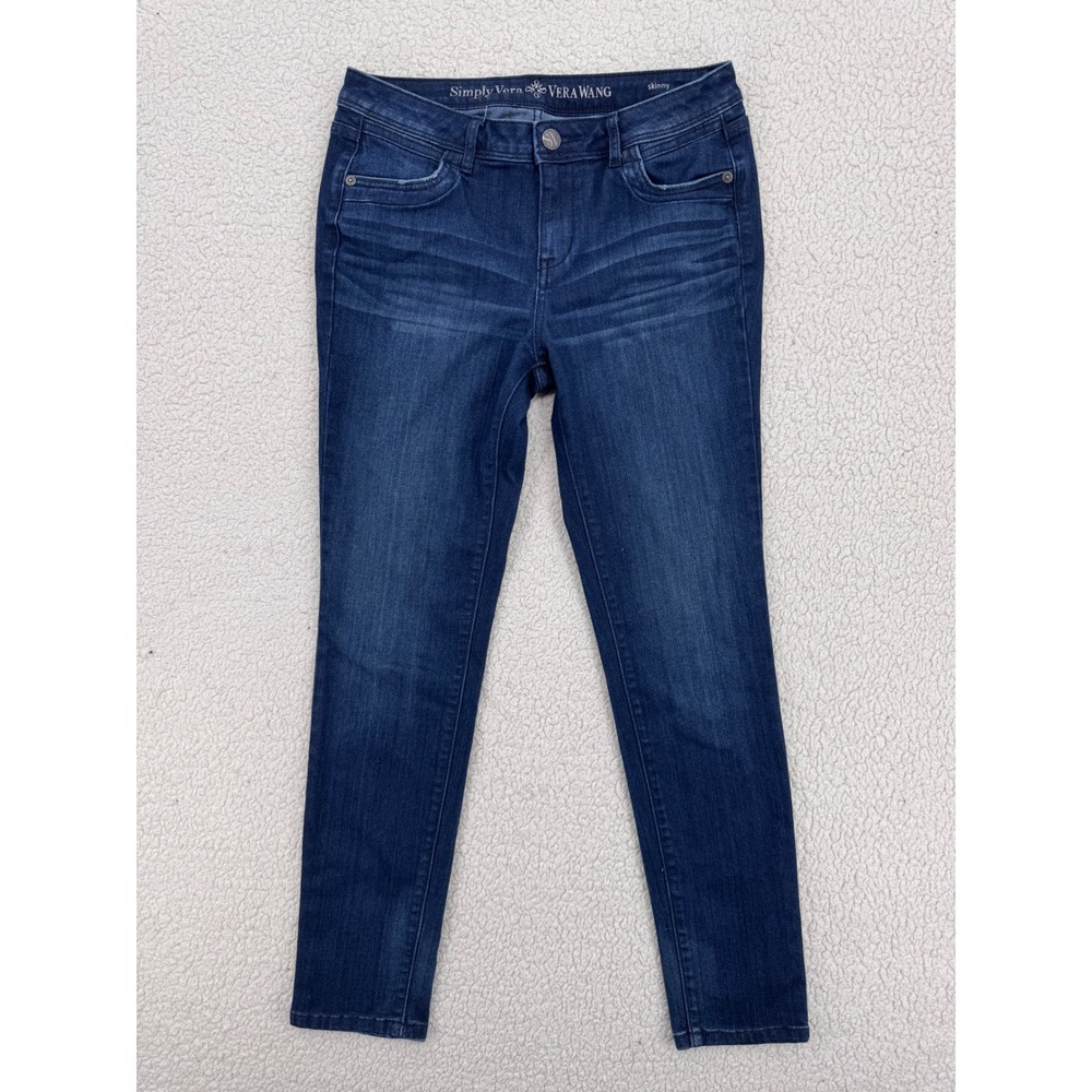 Simply Vera Vera Wang Dark Wash Denim Jeans Womens Size 6 Skinny